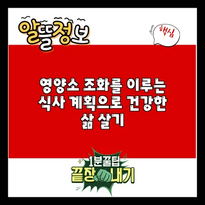 영양소 조화를 이루는 식사 계획으로 건강한 삶 살기