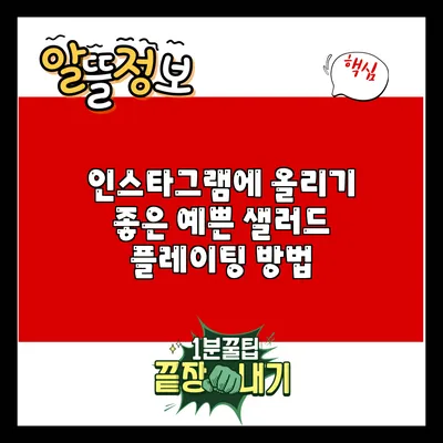 인스타그램에 올리기 좋은 예쁜 샐러드 플레이팅 방법