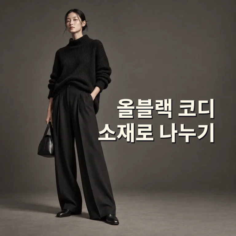 올블랙 코디가 답답해 보일 때 소재 차이로 나누는 법 V2 대표 이미지