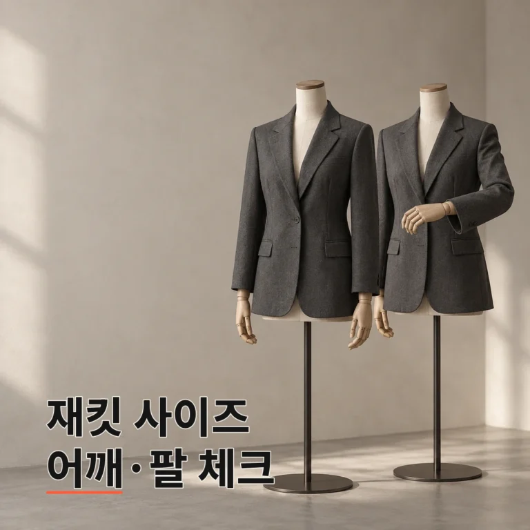 재킷 사이즈 고르는 법, 어깨선과 팔 움직임 확인하기 V2 대표 이미지