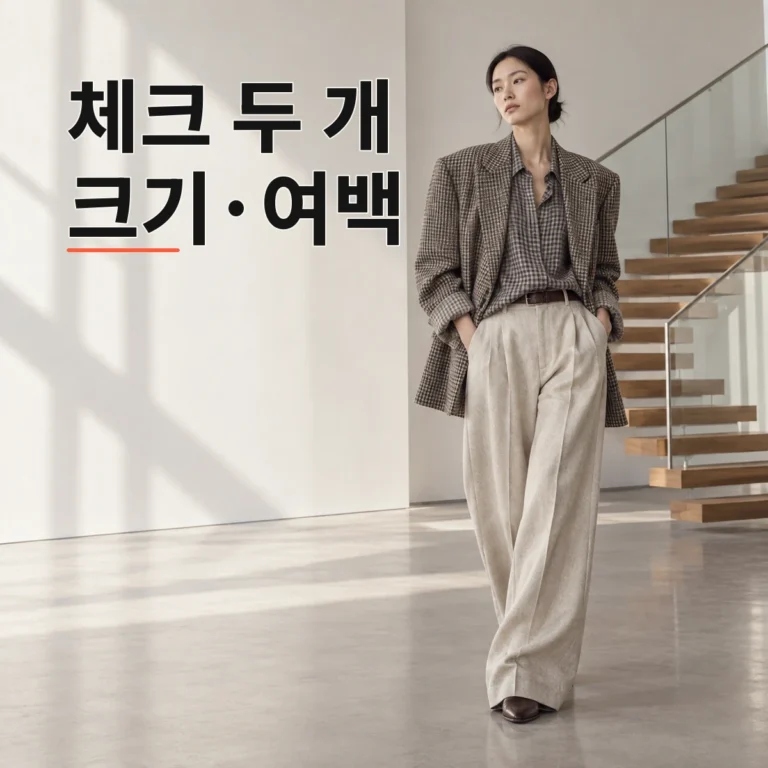 체크무늬 두 개를 같이 입을 때 크기와 여백 나누기 V2 대표 이미지
