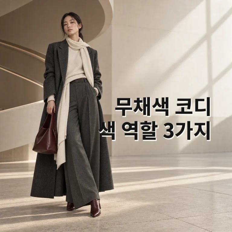 무채색 코디가 밋밋할 때 세 가지 색 역할 나누기 V2 대표 이미지