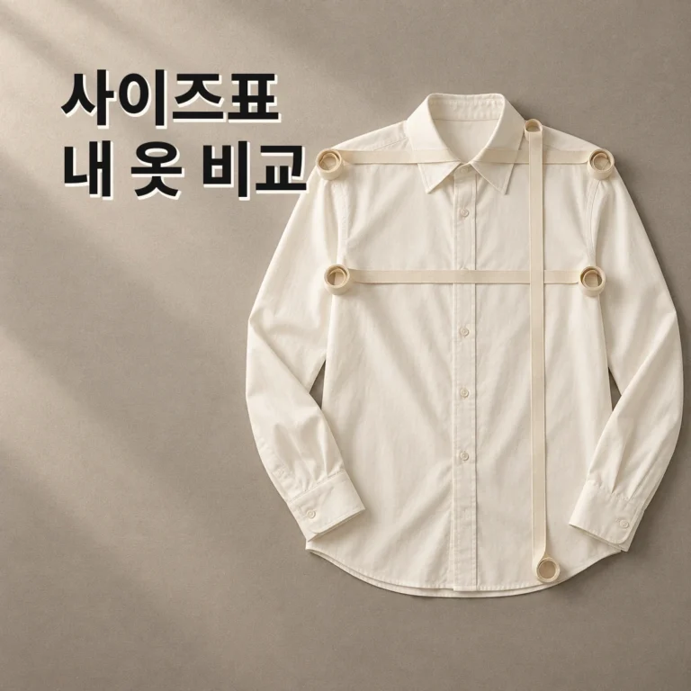 온라인 옷 사이즈표 보는 법: 어깨·가슴·총장 실측을 내 옷과 비교하는 순서 V2 대표 이미지
