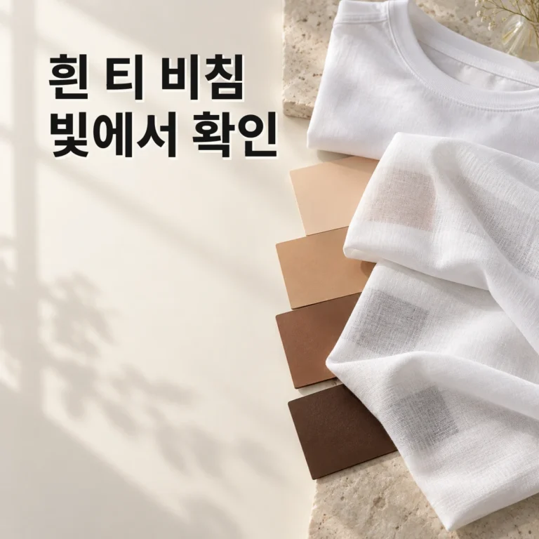 흰 티셔츠 비침 확인법, 두께보다 빛과 피부색 비교하기 V2 대표 이미지