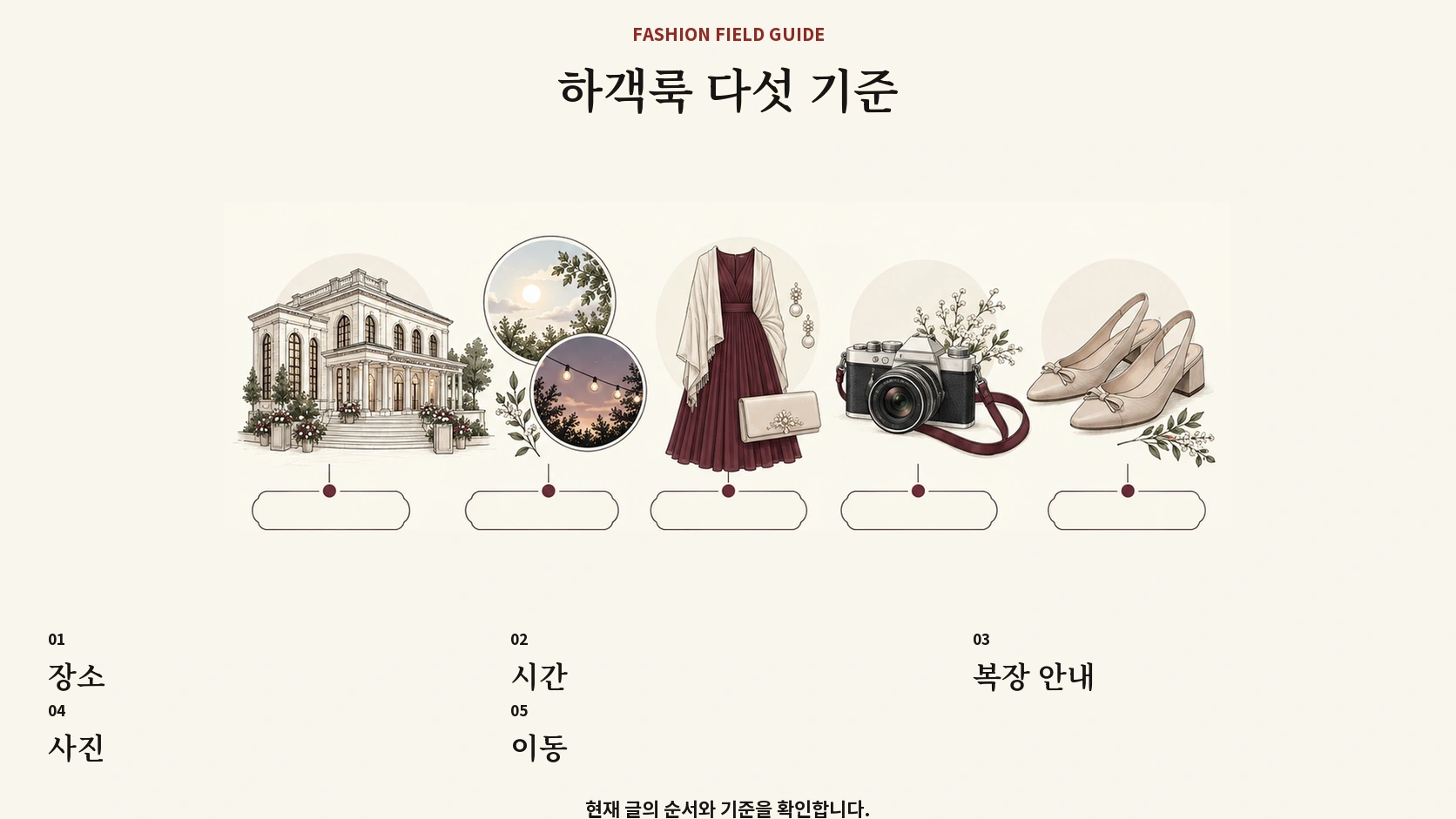 결혼식 하객 옷을 고를 때 장소 시간 안내 사진 이동을 보는 표