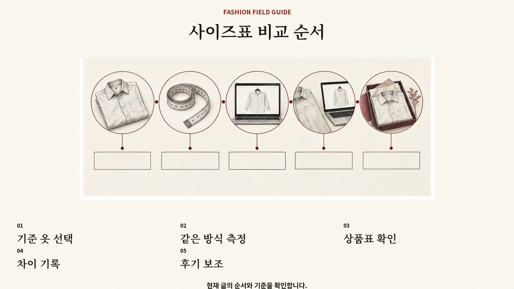 내 옷을 측정해 온라인 상품 사이즈표와 비교하는 다섯 단계