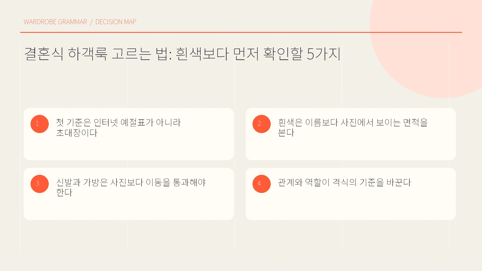 하객룩 다섯 가지 상황 질문